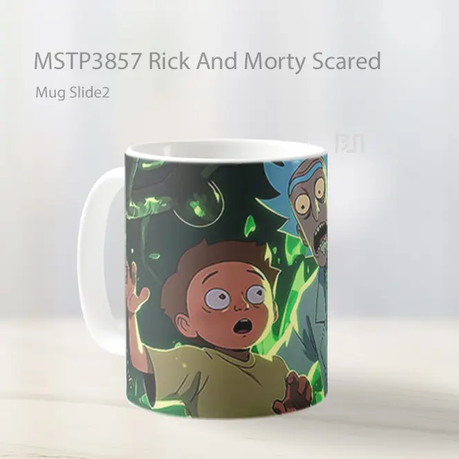 Rick And Morty Scared Mug Gelas Keramik MSTP3857 - All-side / Desain