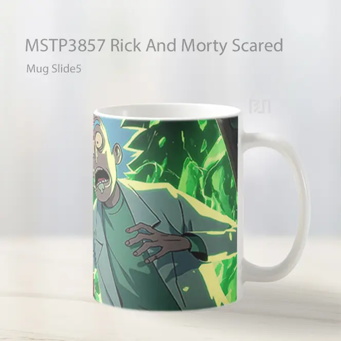Rick And Morty Scared Mug Gelas Keramik MSTP3857 - All-side / Desain