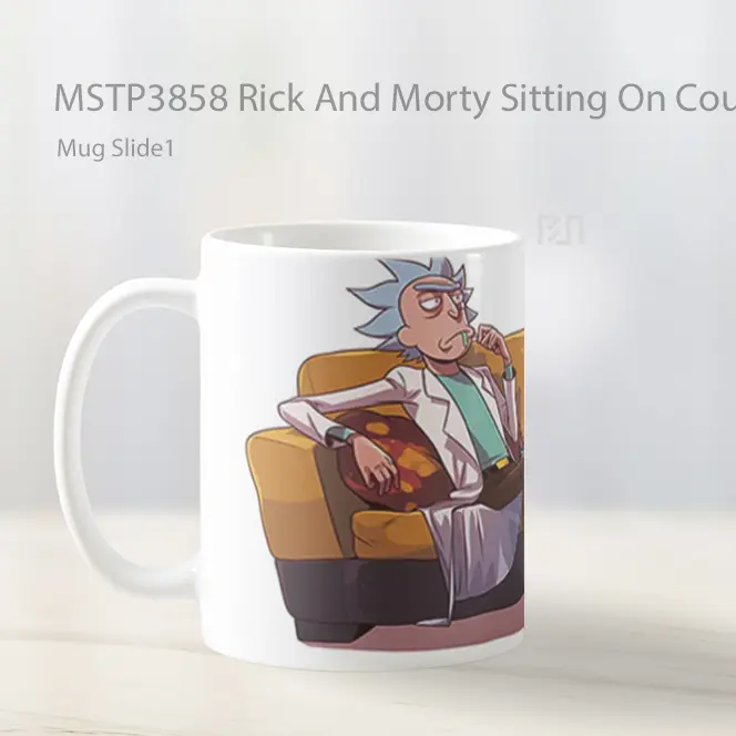 Rick And Morty Sitting On Couch Mug Gelas Keramik MSTP3858 - All-side / Desain