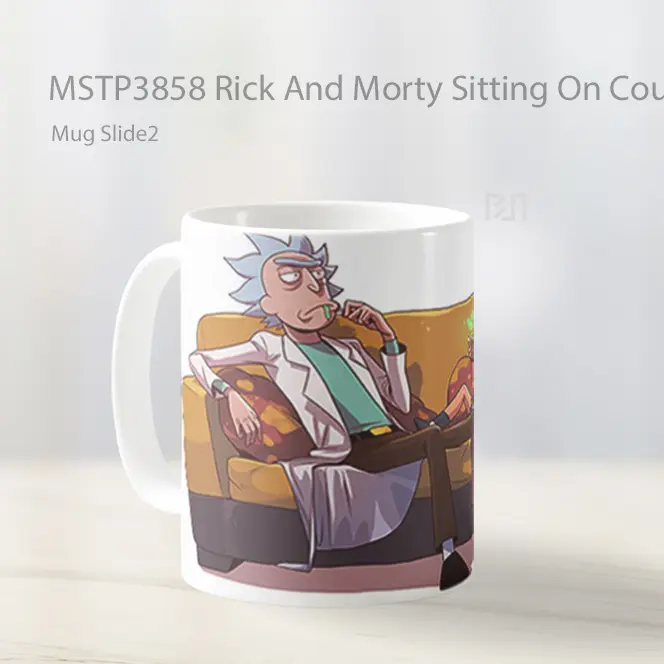 Rick And Morty Sitting On Couch Mug Gelas Keramik MSTP3858 - All-side / Desain