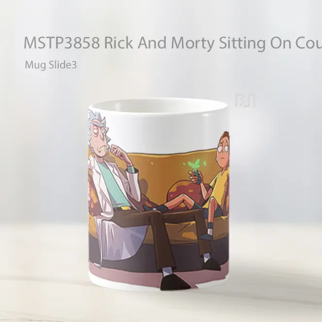 Rick And Morty Sitting On Couch Mug Gelas Keramik MSTP3858 - All-side / Desain