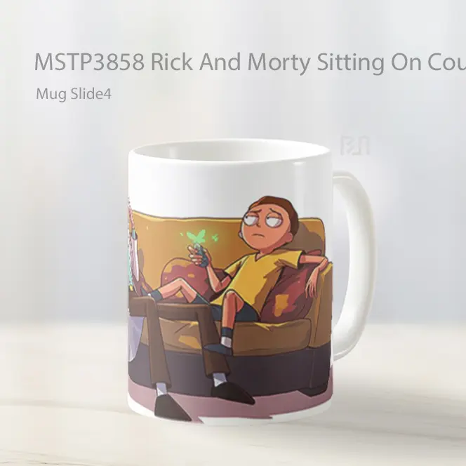 Rick And Morty Sitting On Couch Mug Gelas Keramik MSTP3858