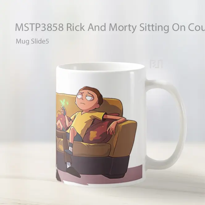 Rick And Morty Sitting On Couch Mug Gelas Keramik MSTP3858 - All-side / Desain