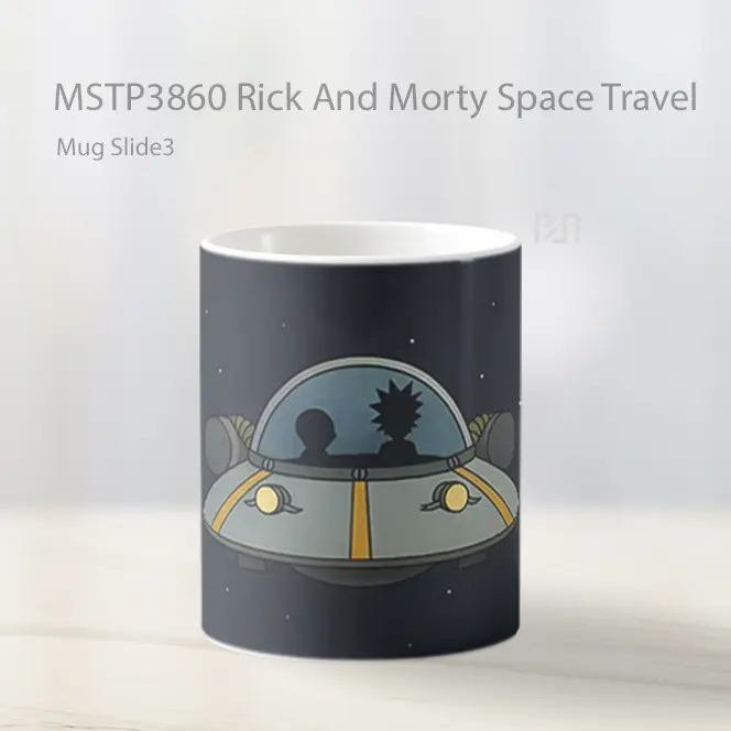 Rick And Morty Space Travel Mug Gelas Keramik MSTP3860 - All-side / Desain