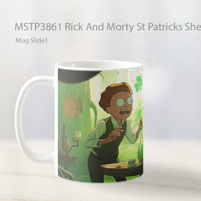 Rick And Morty St Patricks Shenanigans Mug Gelas Keramik MSTP3861 - All-side / Desain