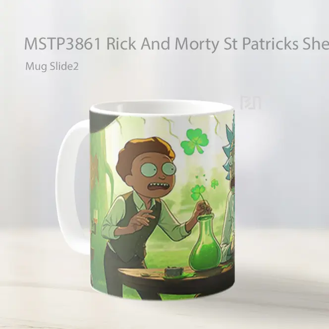 Rick And Morty St Patricks Shenanigans Mug Gelas Keramik MSTP3861 - All-side / Desain