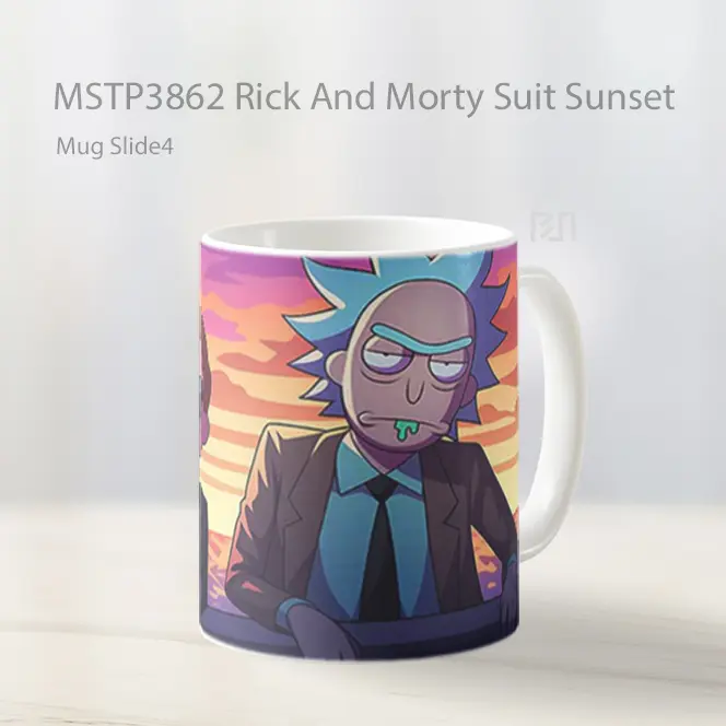 Rick And Morty Suit Sunset Mug Gelas Keramik MSTP3862