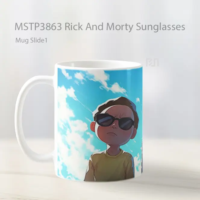 Rick And Morty Sunglasses Mug Gelas Keramik MSTP3863 - All-side / Desain