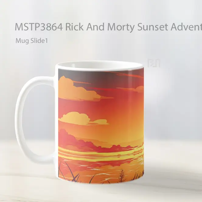 Rick And Morty Sunset Adventure Mug Gelas Keramik MSTP3864 - All-side / Desain