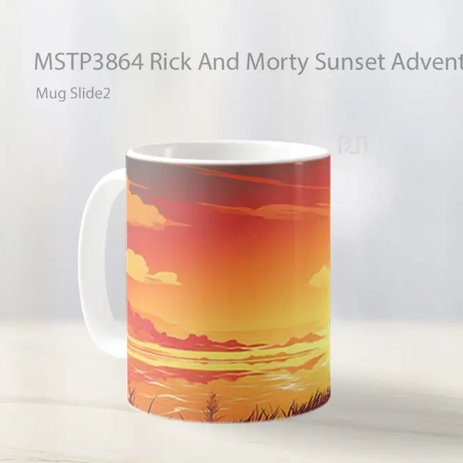 Rick And Morty Sunset Adventure Mug Gelas Keramik MSTP3864 - All-side / Desain