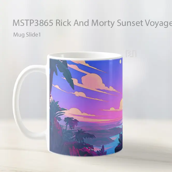 Rick And Morty Sunset Voyage Mug Gelas Keramik MSTP3865 - All-side / Desain
