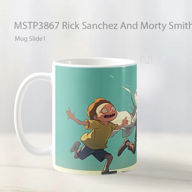 Rick Sanchez And Morty Smith On The Run Mug Gelas Keramik MSTP3867 - All-side / Desain