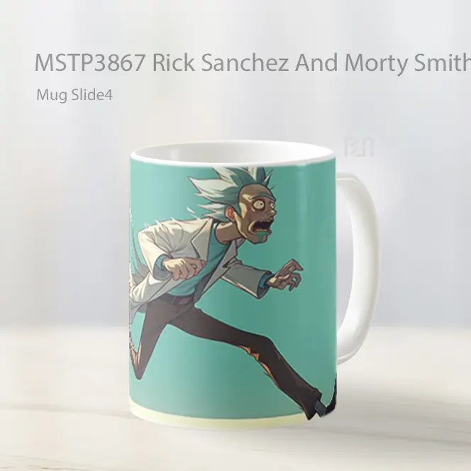 Rick Sanchez And Morty Smith On The Run Mug Gelas Keramik MSTP3867