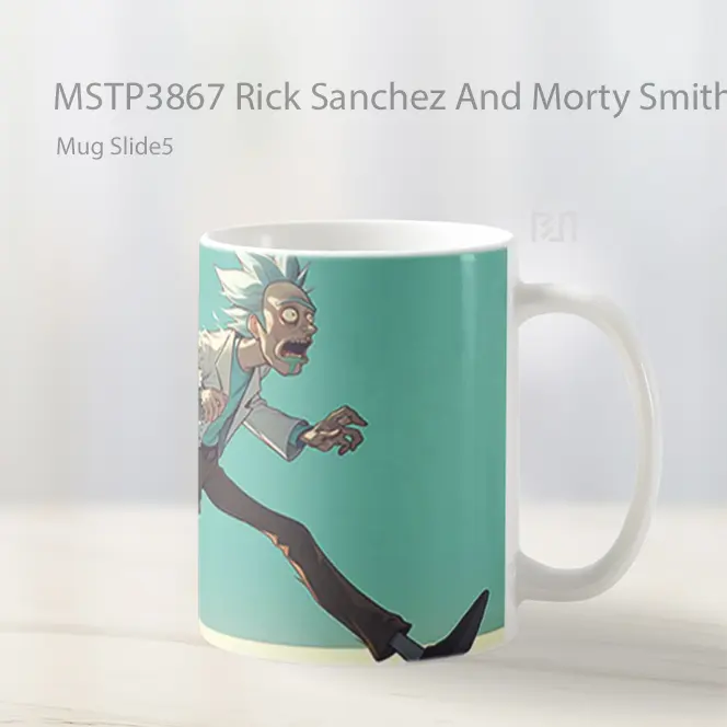 Rick Sanchez And Morty Smith On The Run Mug Gelas Keramik MSTP3867 - All-side / Desain