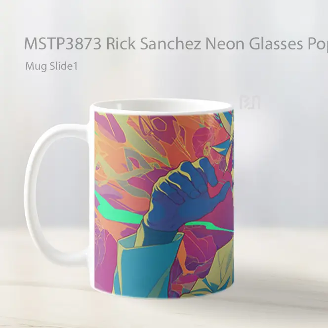 Rick Sanchez Neon Glasses Pop Art Mug Gelas Keramik MSTP3873 - All-side / Desain