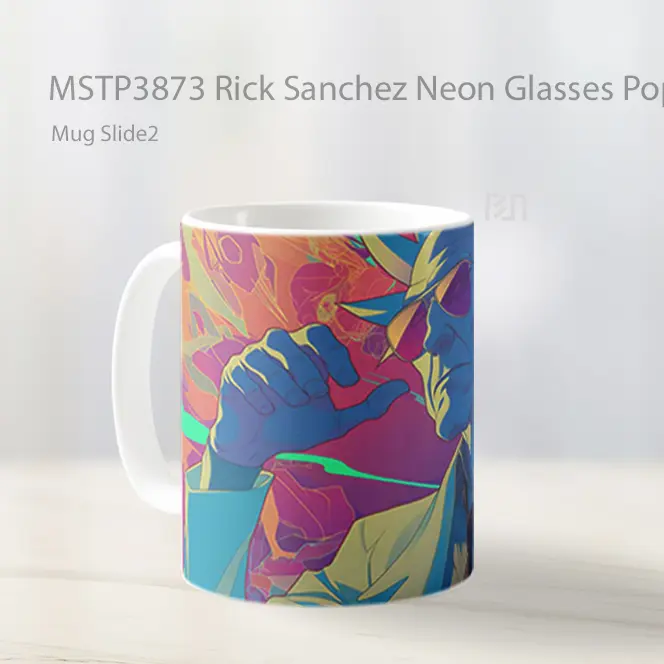 Rick Sanchez Neon Glasses Pop Art Mug Gelas Keramik MSTP3873 - All-side / Desain