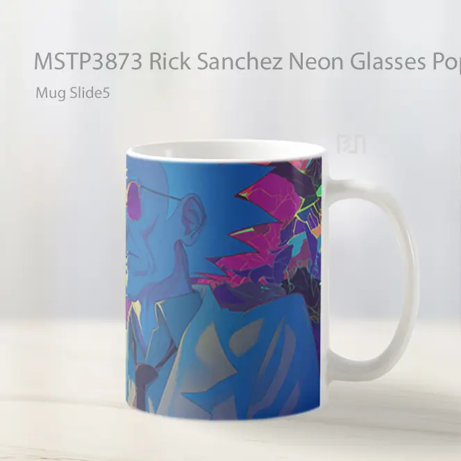 Rick Sanchez Neon Glasses Pop Art Mug Gelas Keramik MSTP3873 - All-side / Desain