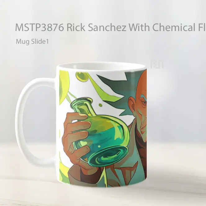 Rick Sanchez With Chemical Flasks Mug Gelas Keramik MSTP3876 - All-side / Desain