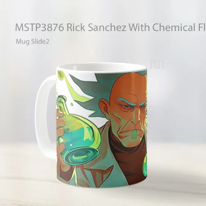 Rick Sanchez With Chemical Flasks Mug Gelas Keramik MSTP3876 - All-side / Desain
