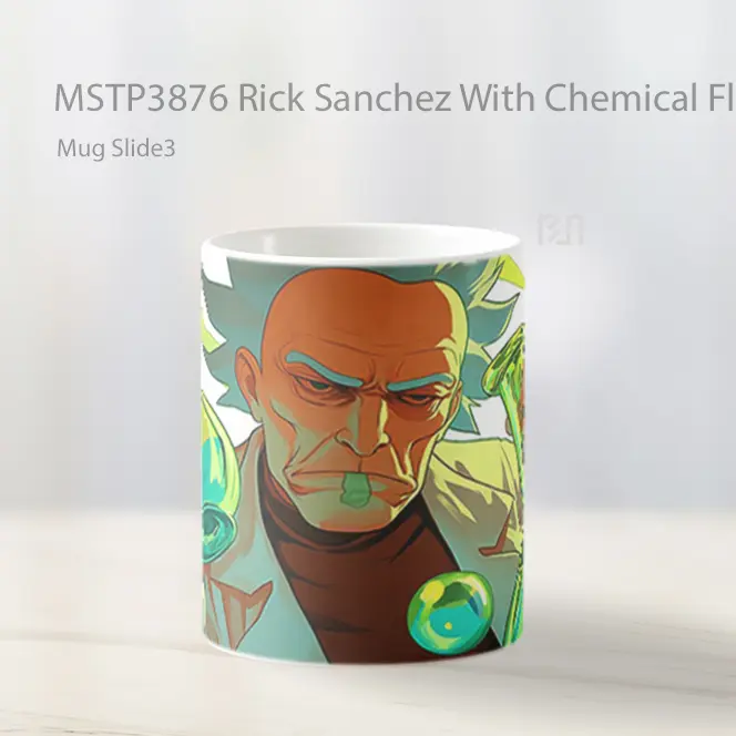 Rick Sanchez With Chemical Flasks Mug Gelas Keramik MSTP3876 - All-side / Desain