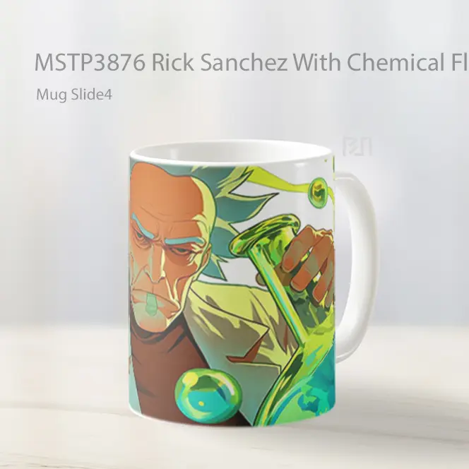 Rick Sanchez With Chemical Flasks Mug Gelas Keramik MSTP3876