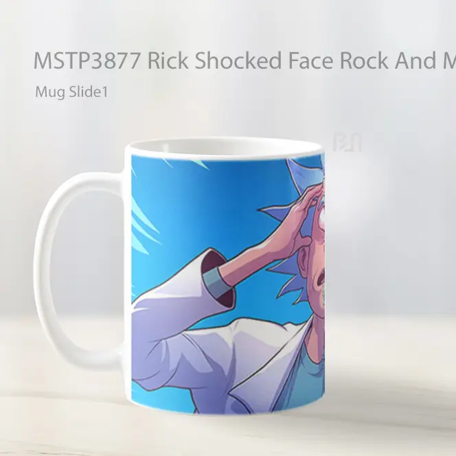 Rick Shocked Face Rock And Morty Mug Gelas Keramik MSTP3877 - All-side / Desain
