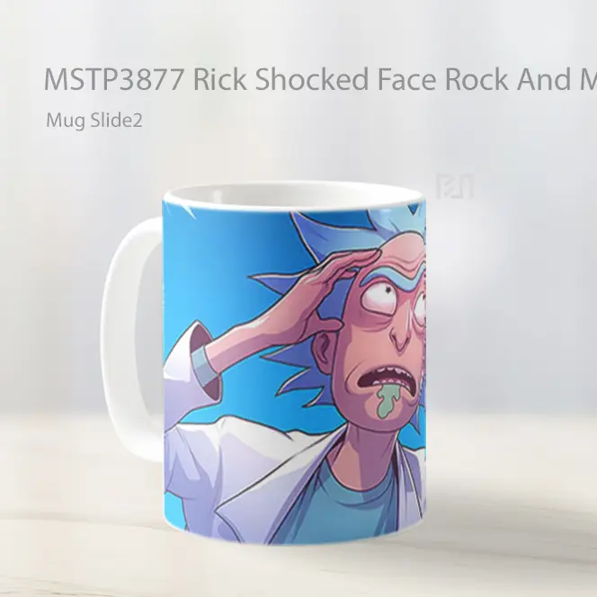 Rick Shocked Face Rock And Morty Mug Gelas Keramik MSTP3877 - All-side / Desain