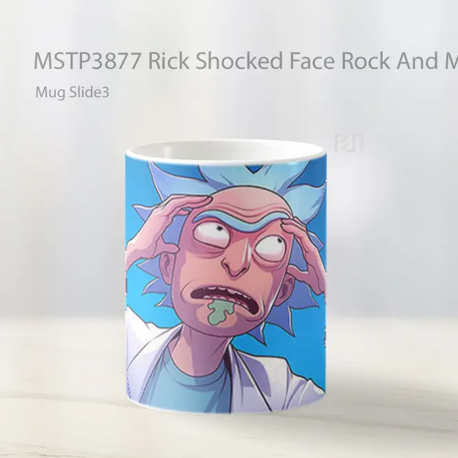 Rick Shocked Face Rock And Morty Mug Gelas Keramik MSTP3877 - All-side / Desain