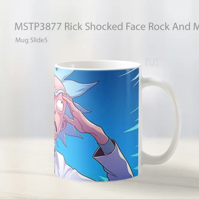 Rick Shocked Face Rock And Morty Mug Gelas Keramik MSTP3877 - All-side / Desain