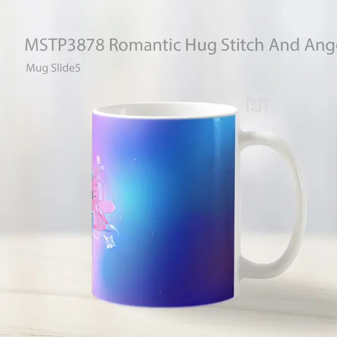 Romantic Hug Stitch And Angel Mug Gelas Keramik MSTP3878 - All-side / Desain
