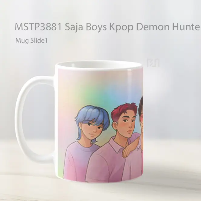 Saja Boys Kpop Demon Hunters Group Art Mug Gelas Keramik MSTP3881 - All-side / Desain