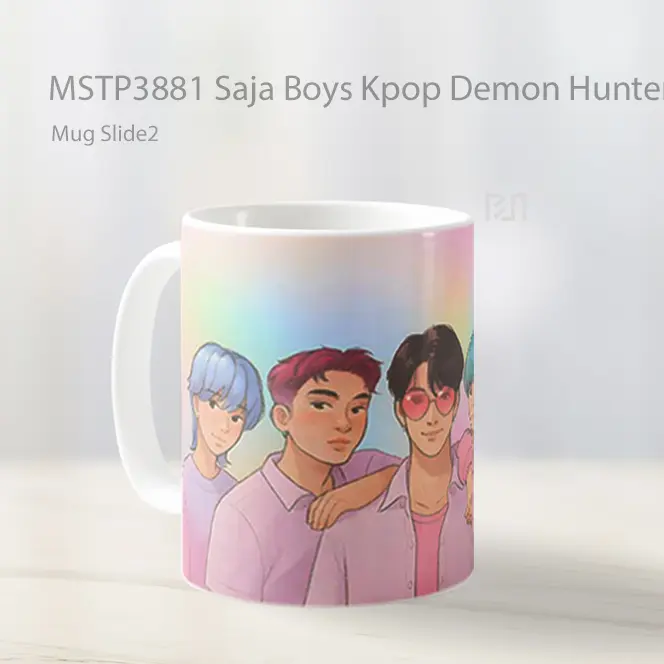 Saja Boys Kpop Demon Hunters Group Art Mug Gelas Keramik MSTP3881 - All-side / Desain