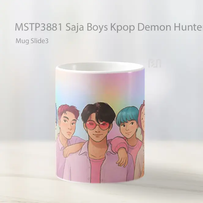 Saja Boys Kpop Demon Hunters Group Art Mug Gelas Keramik MSTP3881 - All-side / Desain