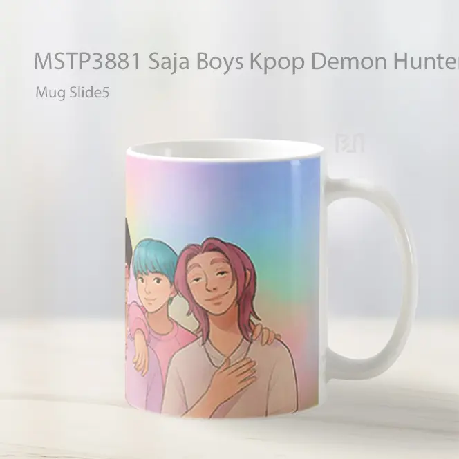 Saja Boys Kpop Demon Hunters Group Art Mug Gelas Keramik MSTP3881 - All-side / Desain