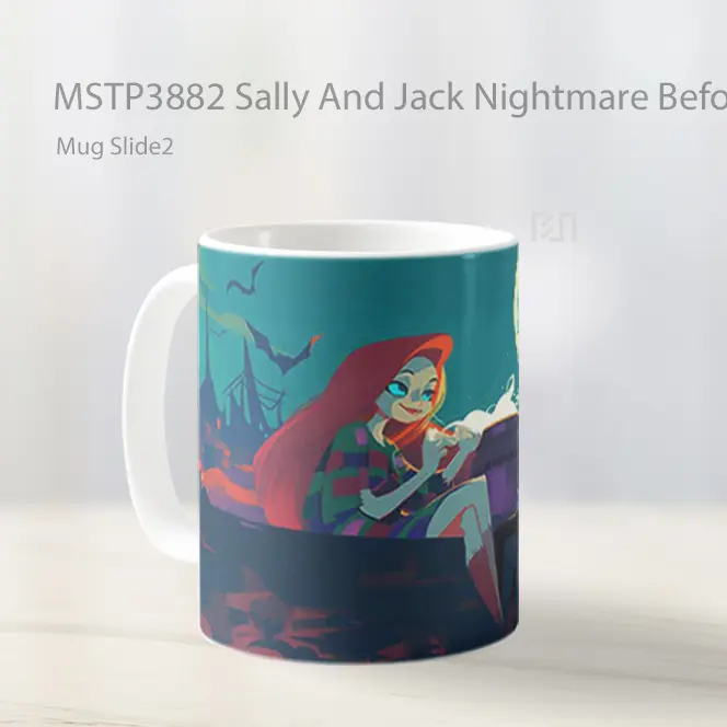 Sally And Jack Nightmare Before Christmas Mug Gelas Keramik MSTP3882 - All-side / Desain