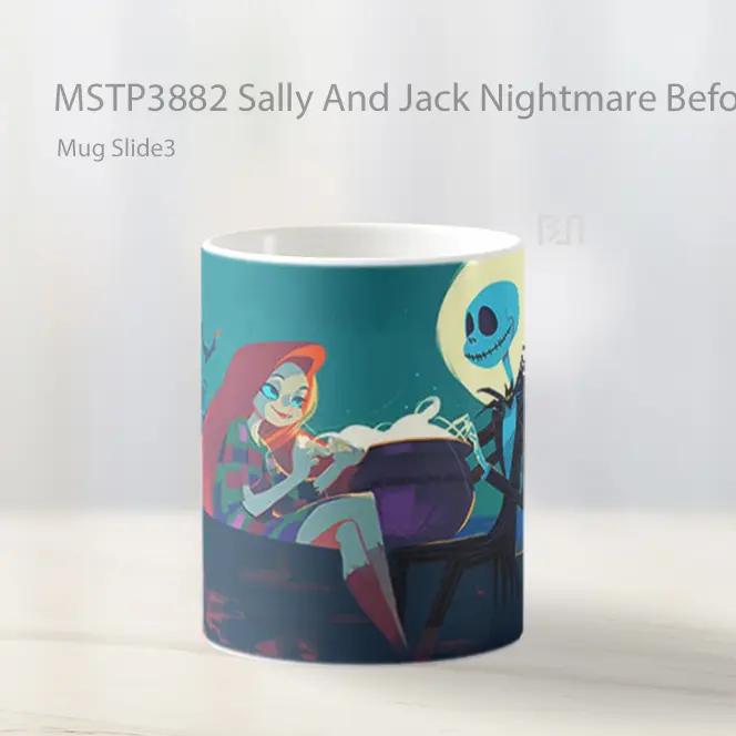 Sally And Jack Nightmare Before Christmas Mug Gelas Keramik MSTP3882 - All-side / Desain