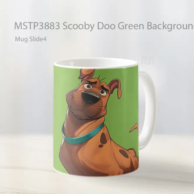 Scooby Doo Green Background Mug Gelas Keramik MSTP3883