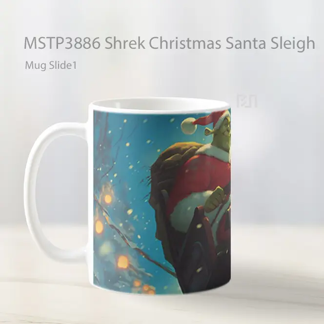 Shrek Christmas Santa Sleigh Mug Gelas Keramik MSTP3886 - All-side / Desain
