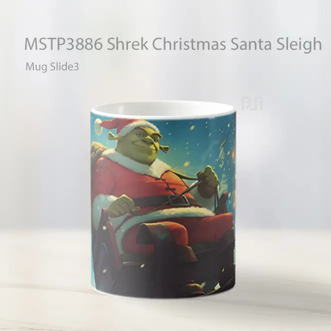 Shrek Christmas Santa Sleigh Mug Gelas Keramik MSTP3886 - All-side / Desain