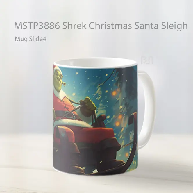 Shrek Christmas Santa Sleigh Mug Gelas Keramik MSTP3886