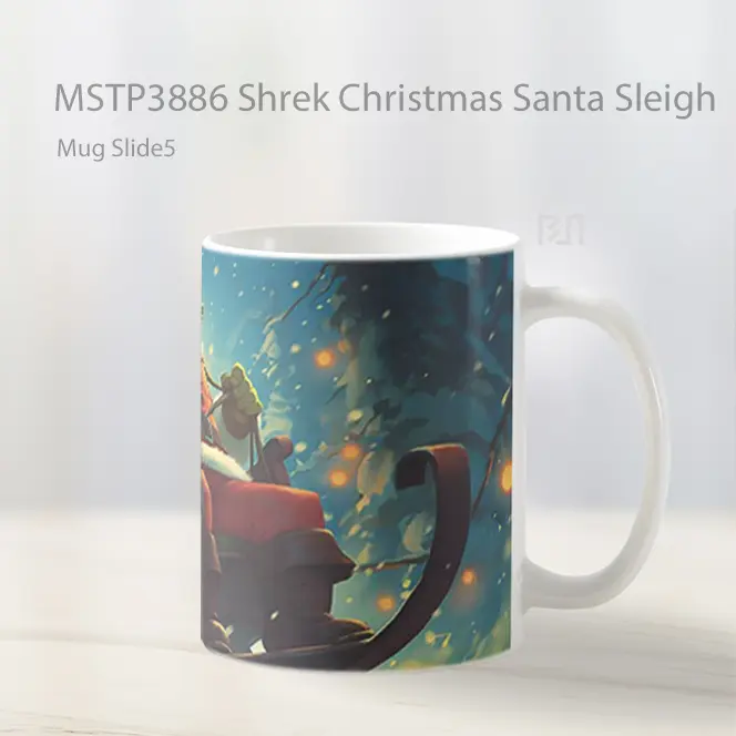 Shrek Christmas Santa Sleigh Mug Gelas Keramik MSTP3886 - All-side / Desain