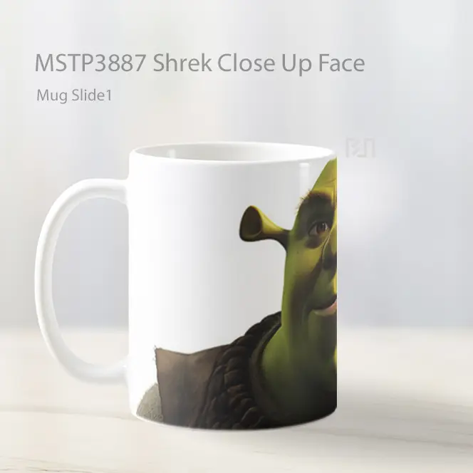 Shrek Close Up Face Mug Gelas Keramik MSTP3887 - All-side / Desain