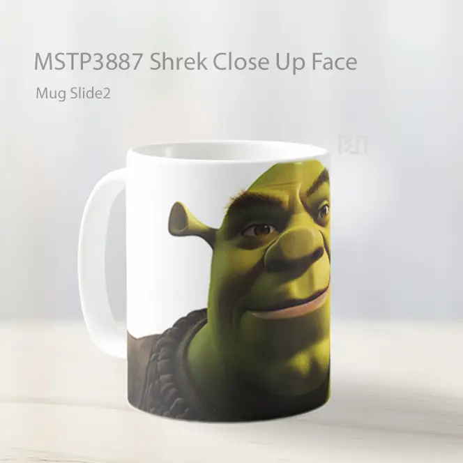 Shrek Close Up Face Mug Gelas Keramik MSTP3887 - All-side / Desain