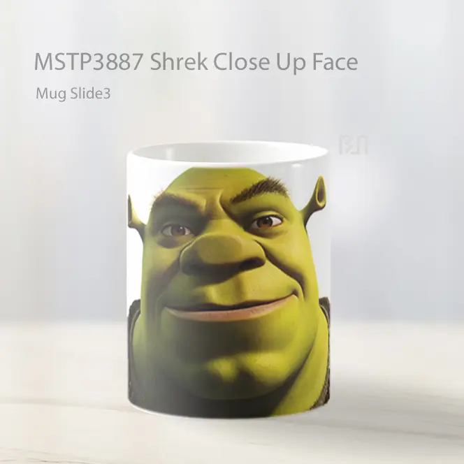 Shrek Close Up Face Mug Gelas Keramik MSTP3887 - All-side / Desain