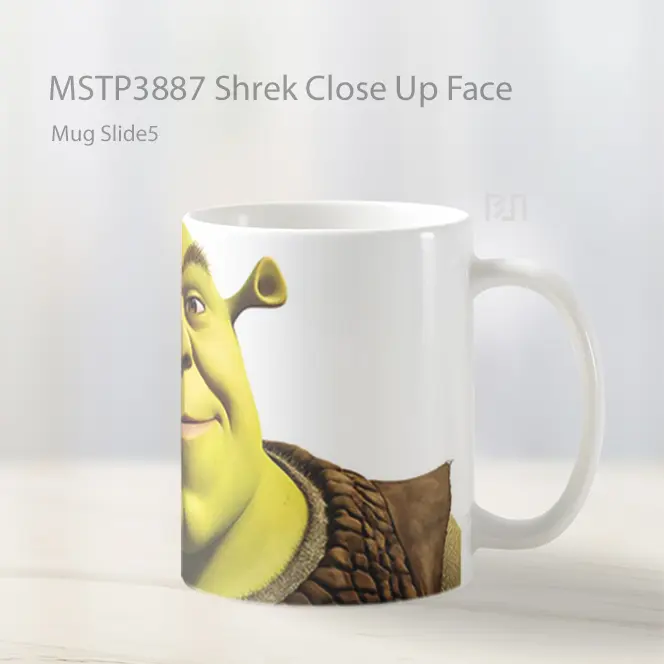 Shrek Close Up Face Mug Gelas Keramik MSTP3887 - All-side / Desain
