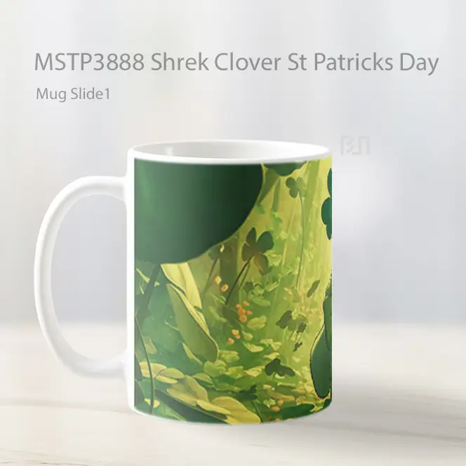 Shrek Clover St Patricks Day Mug Gelas Keramik MSTP3888 - All-side / Desain