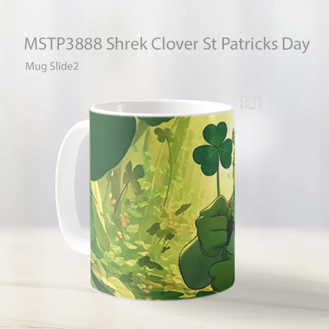 Shrek Clover St Patricks Day Mug Gelas Keramik MSTP3888 - All-side / Desain