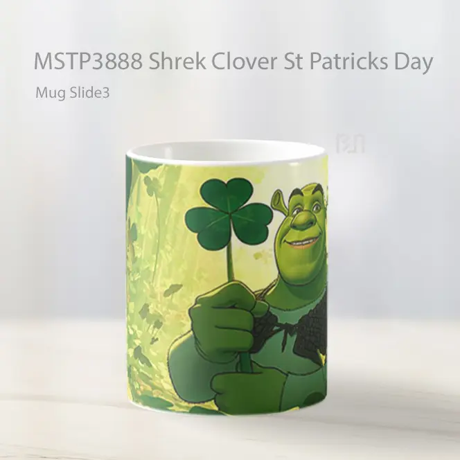 Shrek Clover St Patricks Day Mug Gelas Keramik MSTP3888 - All-side / Desain
