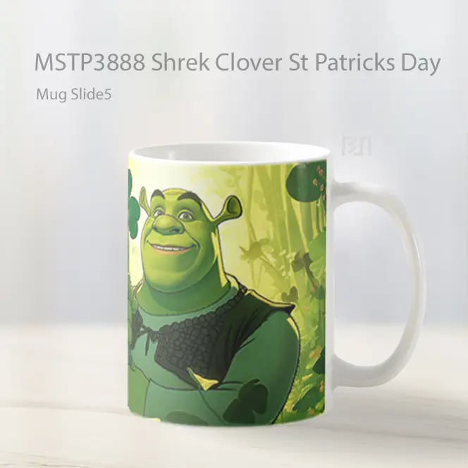 Shrek Clover St Patricks Day Mug Gelas Keramik MSTP3888 - All-side / Desain