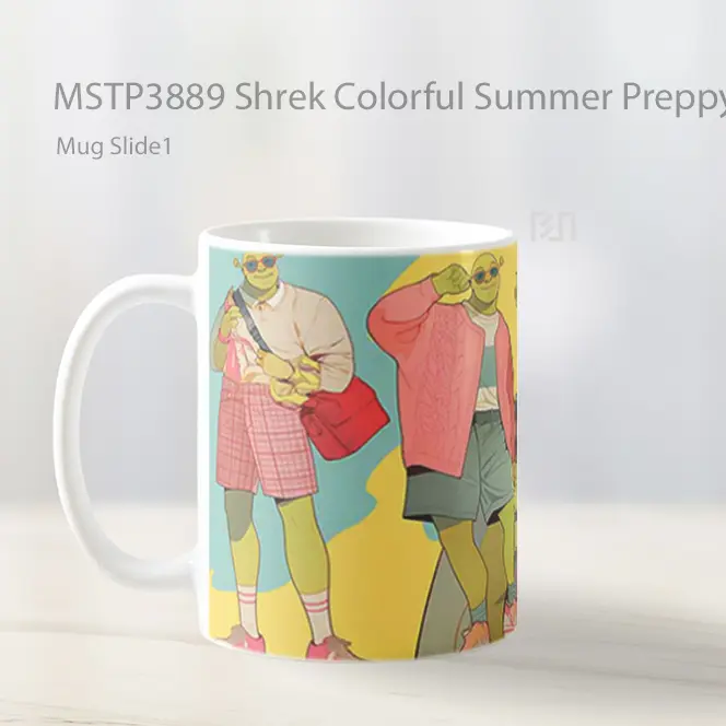 Shrek Colorful Summer Preppy Looks Mug Gelas Keramik MSTP3889 - All-side / Desain